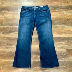 !iT LOS ANGELES Pure Diva Flare Jeans Blue Denim Sz 33 Regular